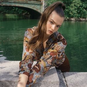 Zara floral print blouse